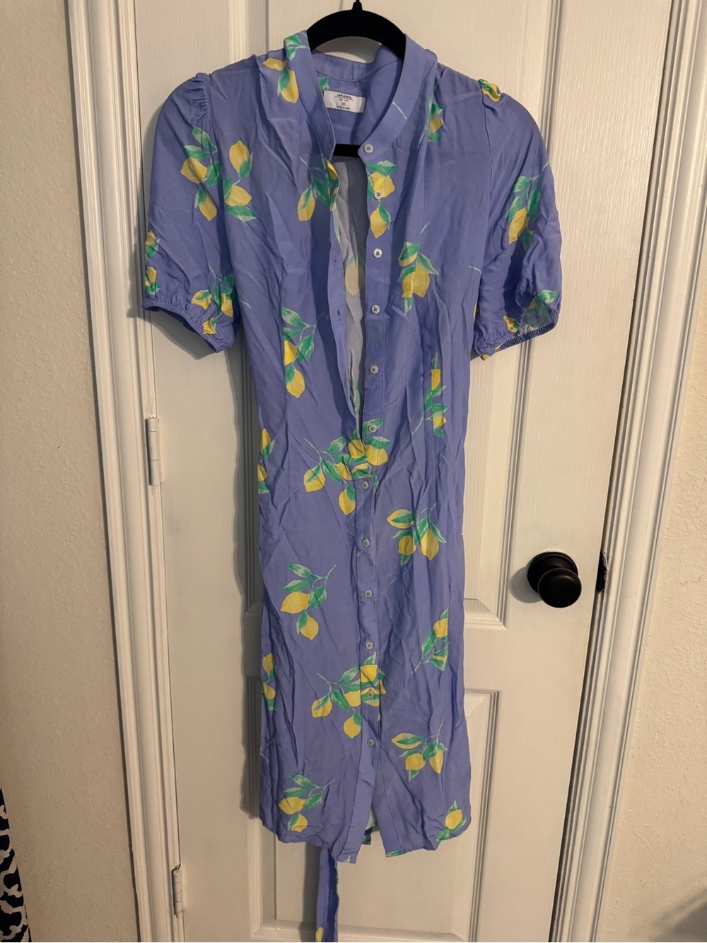 UNTUCKit Lilac Lemon-Print Button Midi Dress